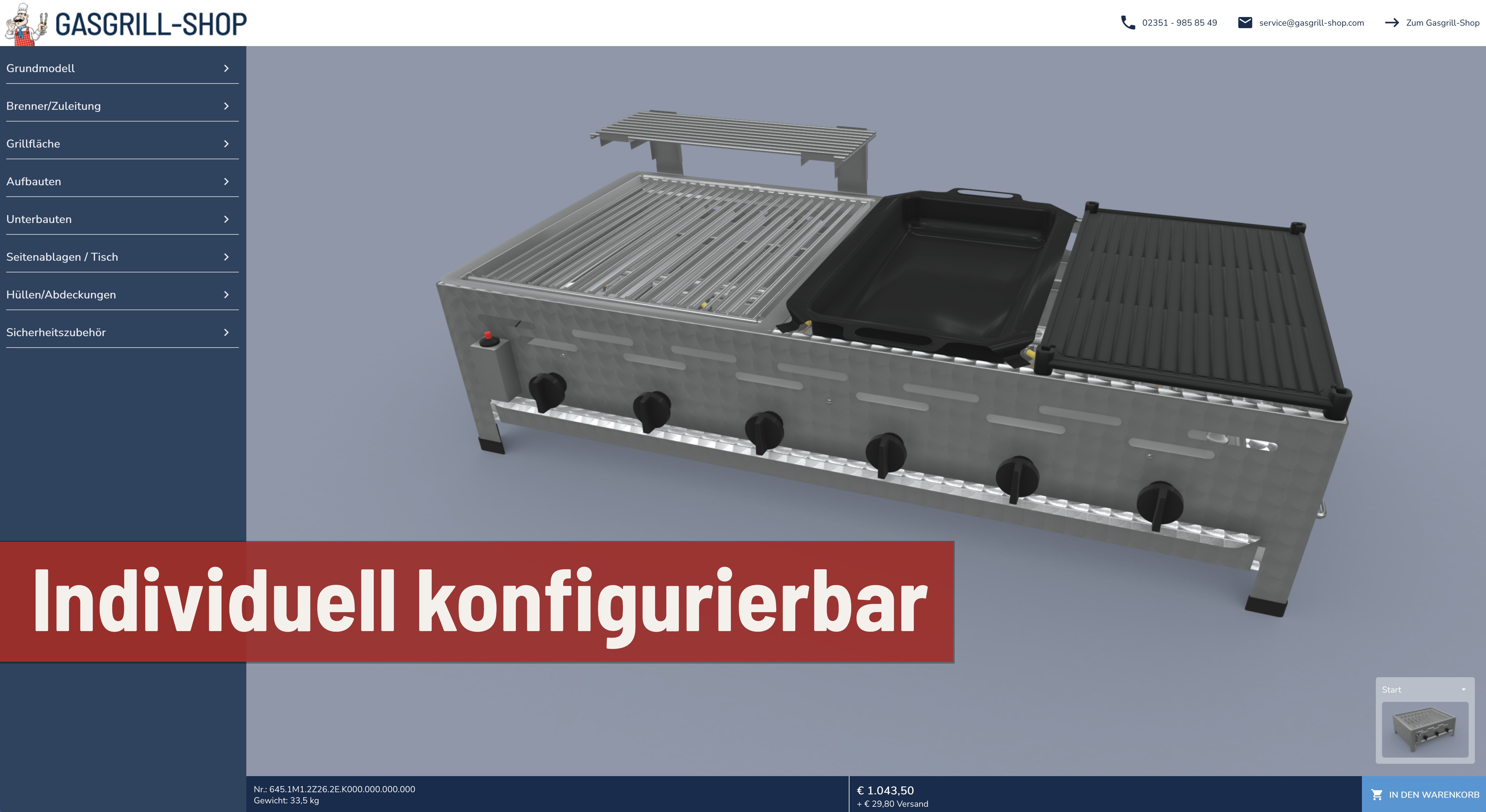 K+F Gastrobr�ter Basic 101 im 3D-Konfigurator individuell zusammenstellen